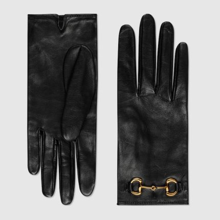 Leather gloves with Horsebit