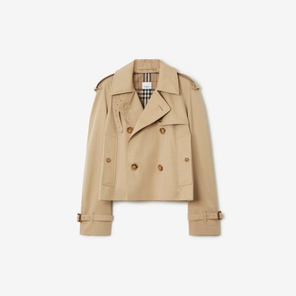Cropped Gabardine Trench Jacket